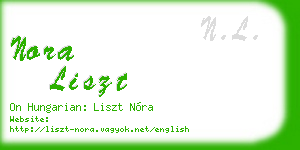 nora liszt business card